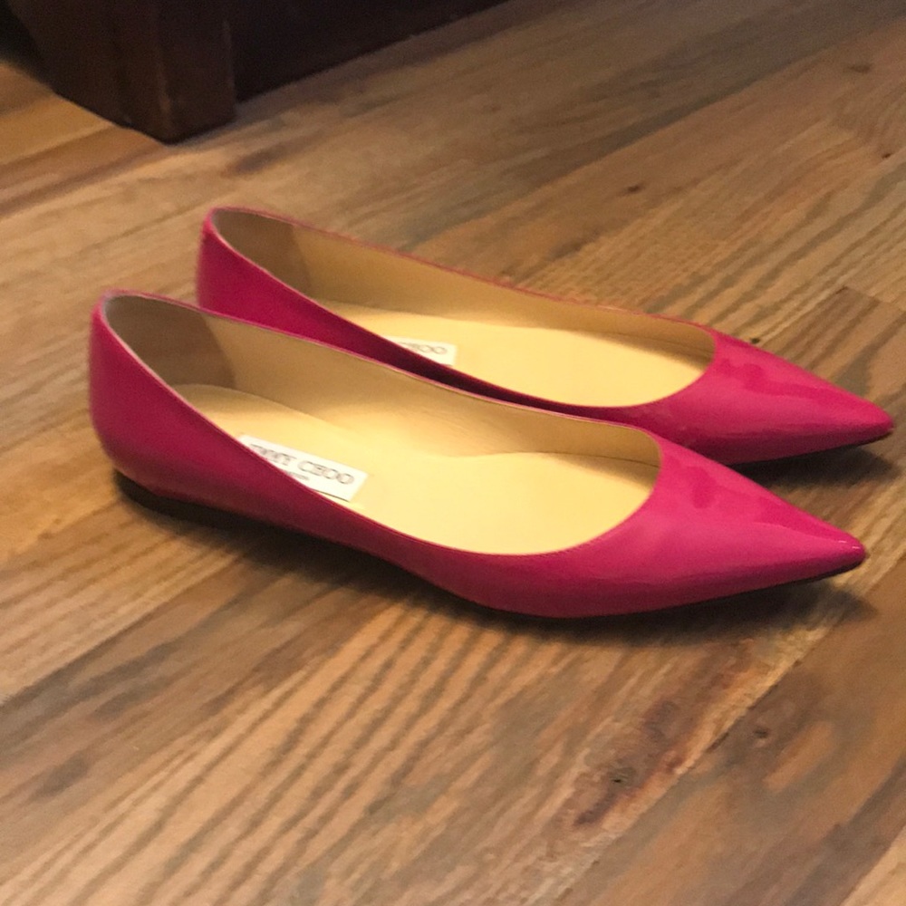 Jimmy Choo Hot Pink Patent Leather Flats size 40